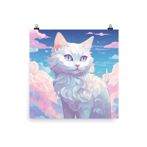 PugMug Custom White Companion Cat Poster