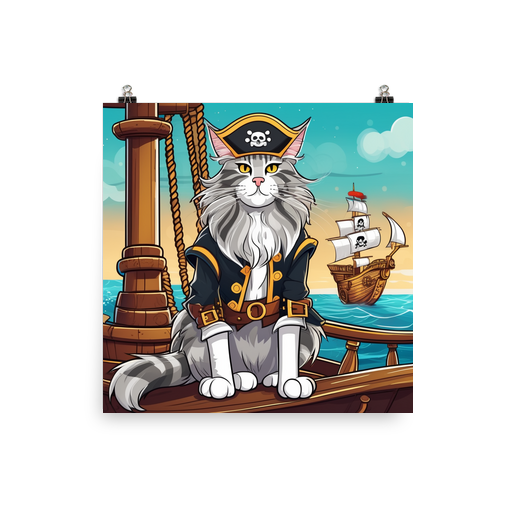 PugMug Custom Tabby Maine Coon Cat Poster