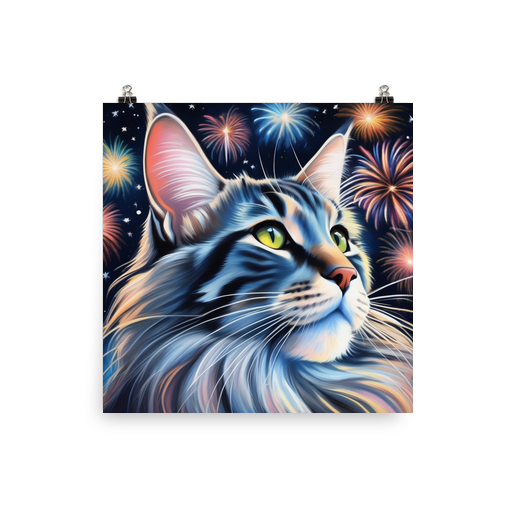 PugMug Custom Tabby Maine Coon Cat Poster