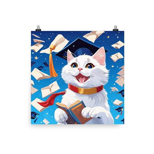 PugMug Custom White Companion Cat Poster