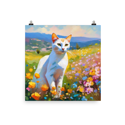 PugMug Custom White Abyssinian Cat Poster