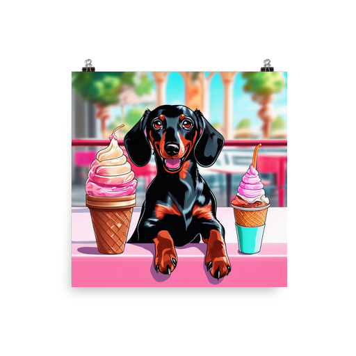 PugMug Custom Black Dachshund Poster