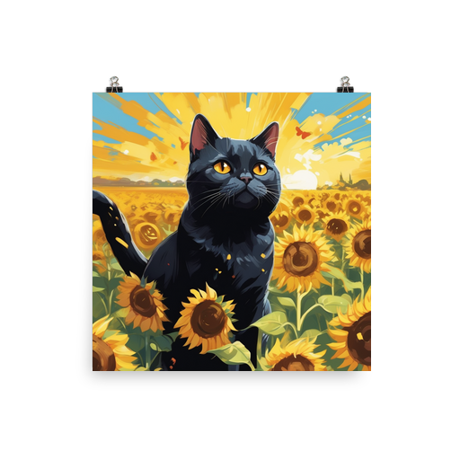 PugMug Custom Black British Shorthair Cat Poster