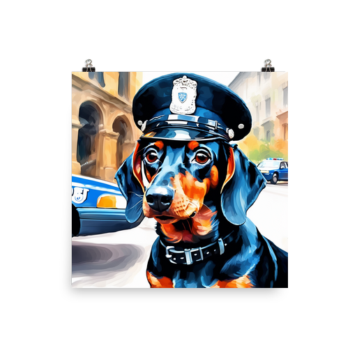 PugMug Custom Black Dachshund Poster