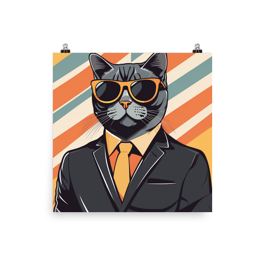 PugMug Custom Black British Shorthair Cat Poster