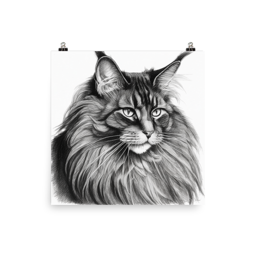 PugMug Custom Black Maine Coon Cat Poster