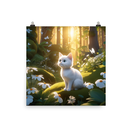 PugMug Custom White Companion Cat Poster