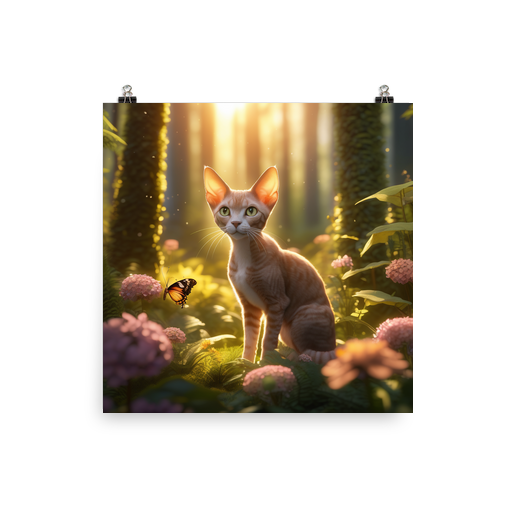 PugMug Custom Tabby Devon Rex Cat Poster