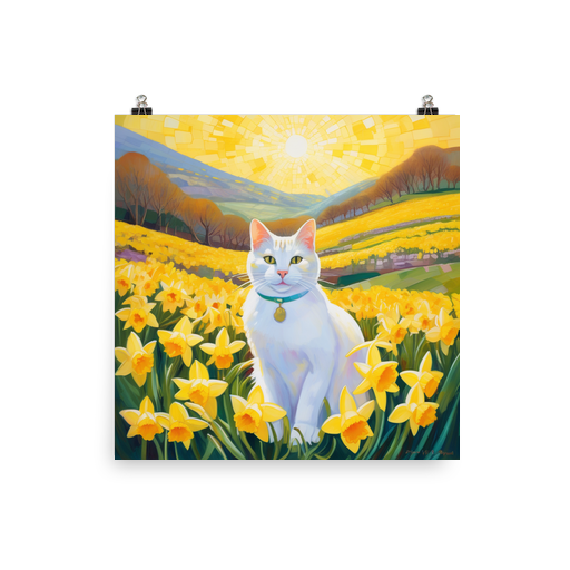 PugMug Custom White Companion Cat Poster