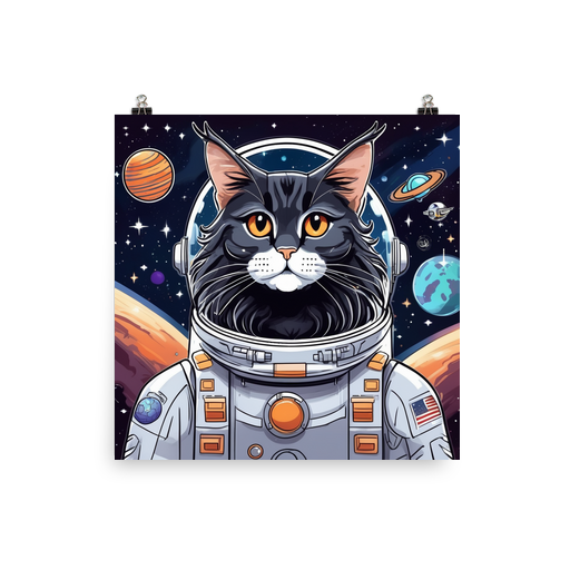 PugMug Custom Black Maine Coon Cat Poster