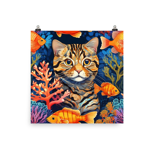 PugMug Custom Tabby Scottish Fold Cat Poster