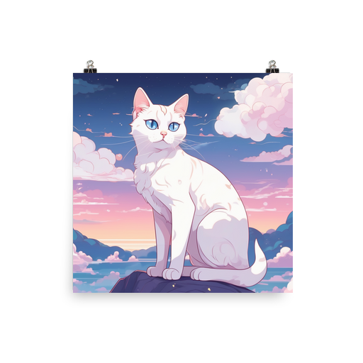 PugMug Custom White Companion Cat Poster