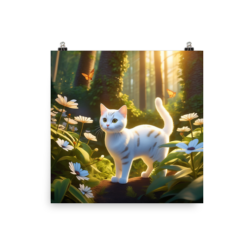 PugMug Custom White American Shorthair Cat Poster