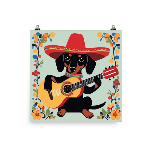 PugMug Custom Black Dachshund Poster