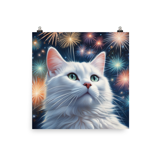 PugMug Custom White Companion Cat Poster