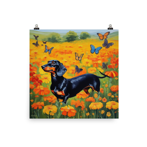 PugMug Custom Black Dachshund Poster