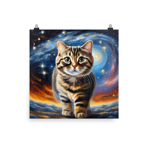 PugMug Custom Tabby Scottish Fold Cat Poster