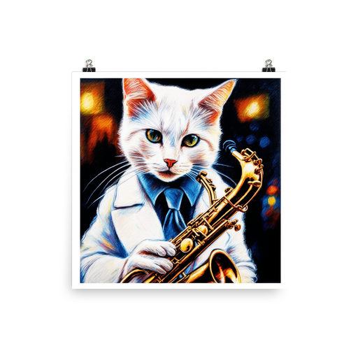 PugMug Custom White Companion Cat Poster