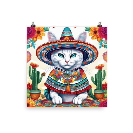 PugMug Custom White Companion Cat Poster