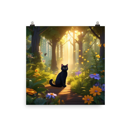 PugMug Custom Black Companion Cat Poster