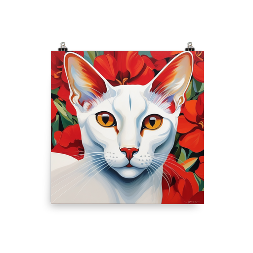 PugMug Custom White Abyssinian Cat Poster