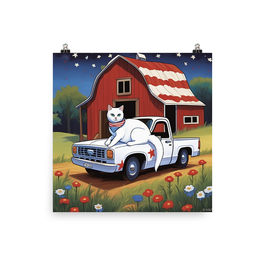 PugMug Custom White Companion Cat Poster