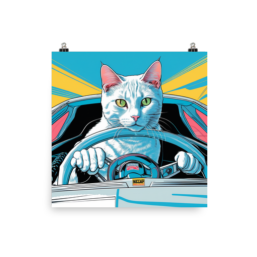 PugMug Custom White Companion Cat Poster