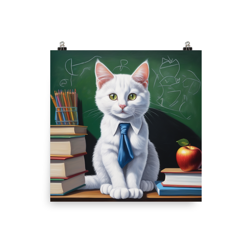 PugMug Custom White Companion Cat Poster