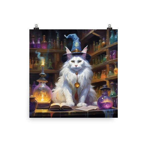 PugMug Custom White Maine Coon Cat Poster