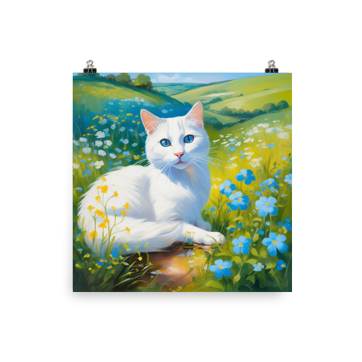 PugMug Custom White Companion Cat Poster