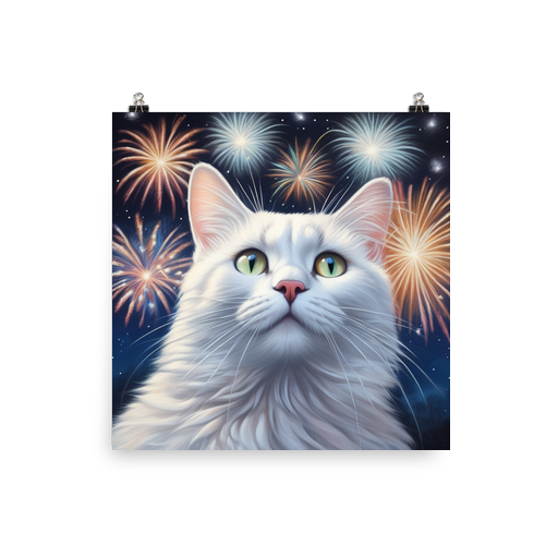 PugMug Custom White Companion Cat Poster