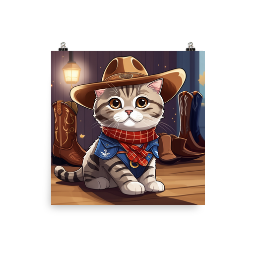 PugMug Custom Tabby Scottish Fold Cat Poster