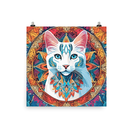 PugMug Custom White Companion Cat Poster