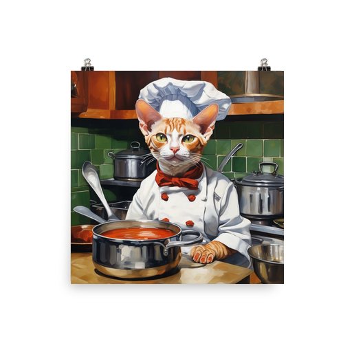 PugMug Custom Tabby Devon Rex Cat Poster