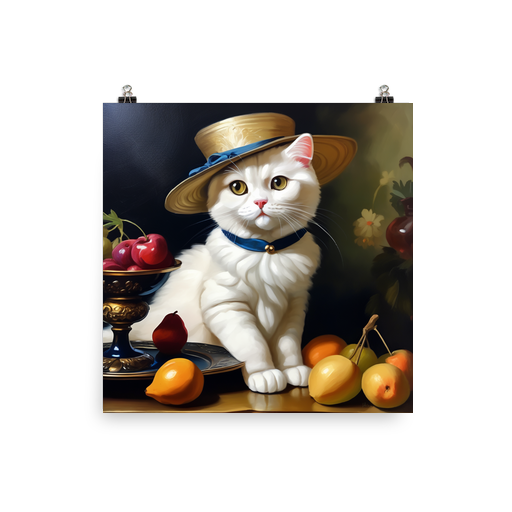 PugMug Custom White Scottish Fold Cat Poster