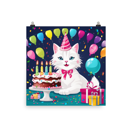 PugMug Custom White Companion Cat Poster