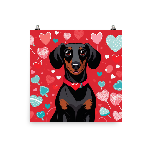 PugMug Custom Black Dachshund Poster