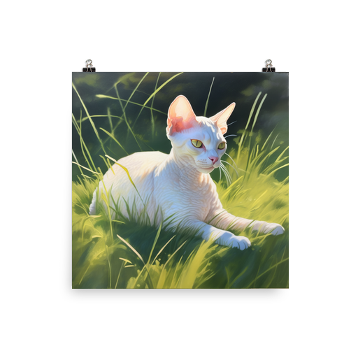 PugMug Custom White Devon Rex Cat Poster