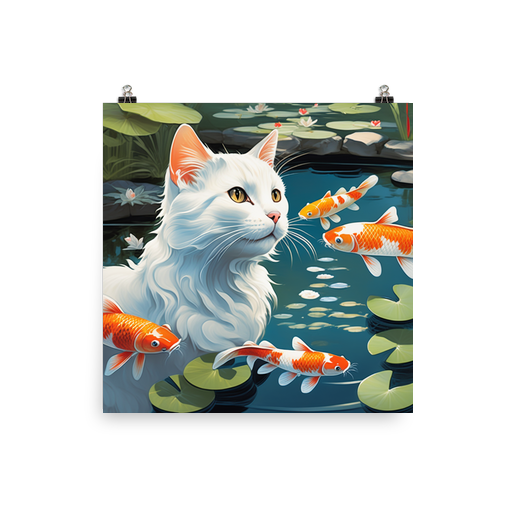 PugMug Custom White Companion Cat Poster