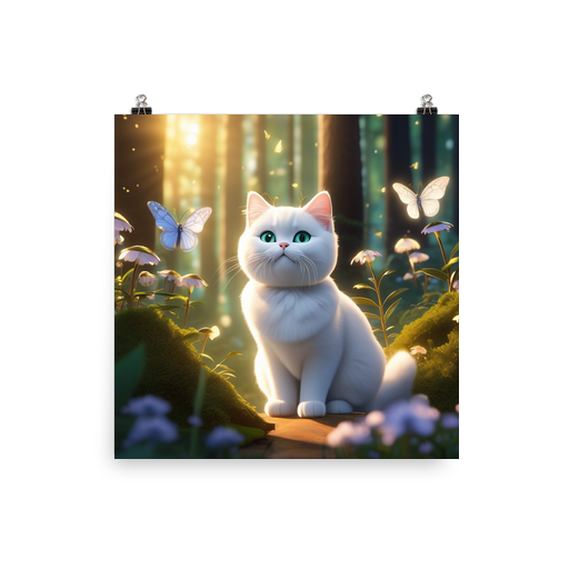 PugMug Custom White British Shorthair Cat Poster