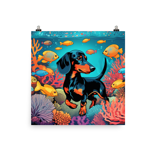 PugMug Custom Black Dachshund Poster