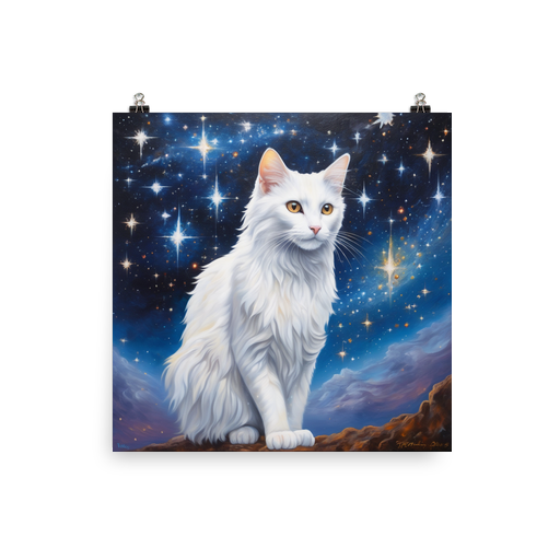 PugMug Custom White Companion Cat Poster