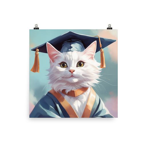 PugMug Custom White Companion Cat Poster