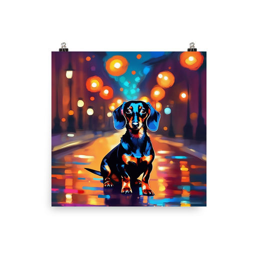 PugMug Custom Black Dachshund Poster