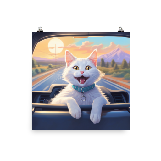 PugMug Custom White Companion Cat Poster