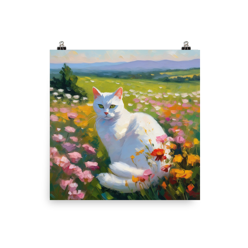 PugMug Custom White American Shorthair Cat Poster