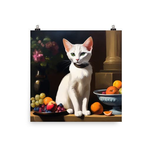 PugMug Custom White Abyssinian Cat Poster