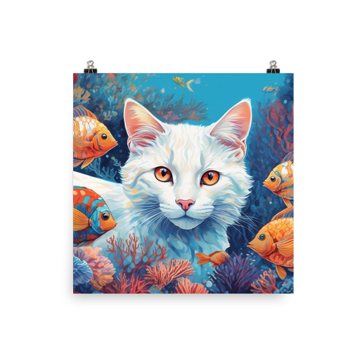 PugMug Custom White Companion Cat Poster