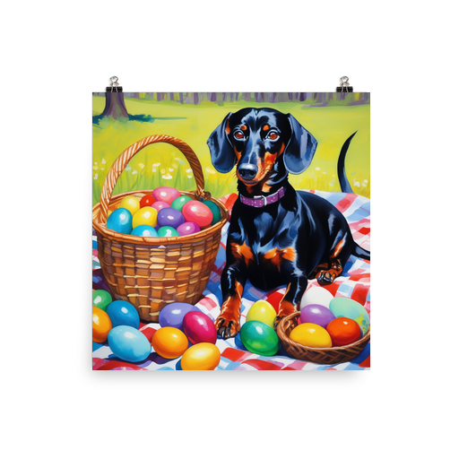 PugMug Custom Black Dachshund Poster