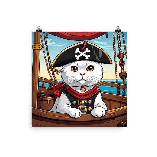 PugMug Custom White Scottish Fold Cat Poster